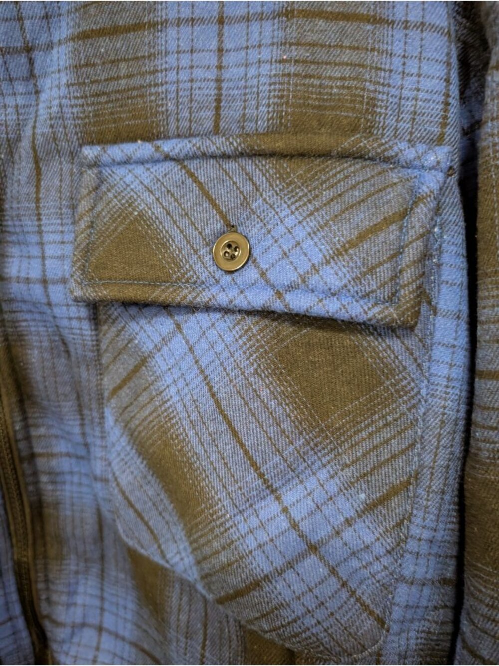 SONICDEGREE Jacket Men's 3XL Blue Black Long Sleeve Flannel Coat Fur Lined NWOT - Picture 4 of 10